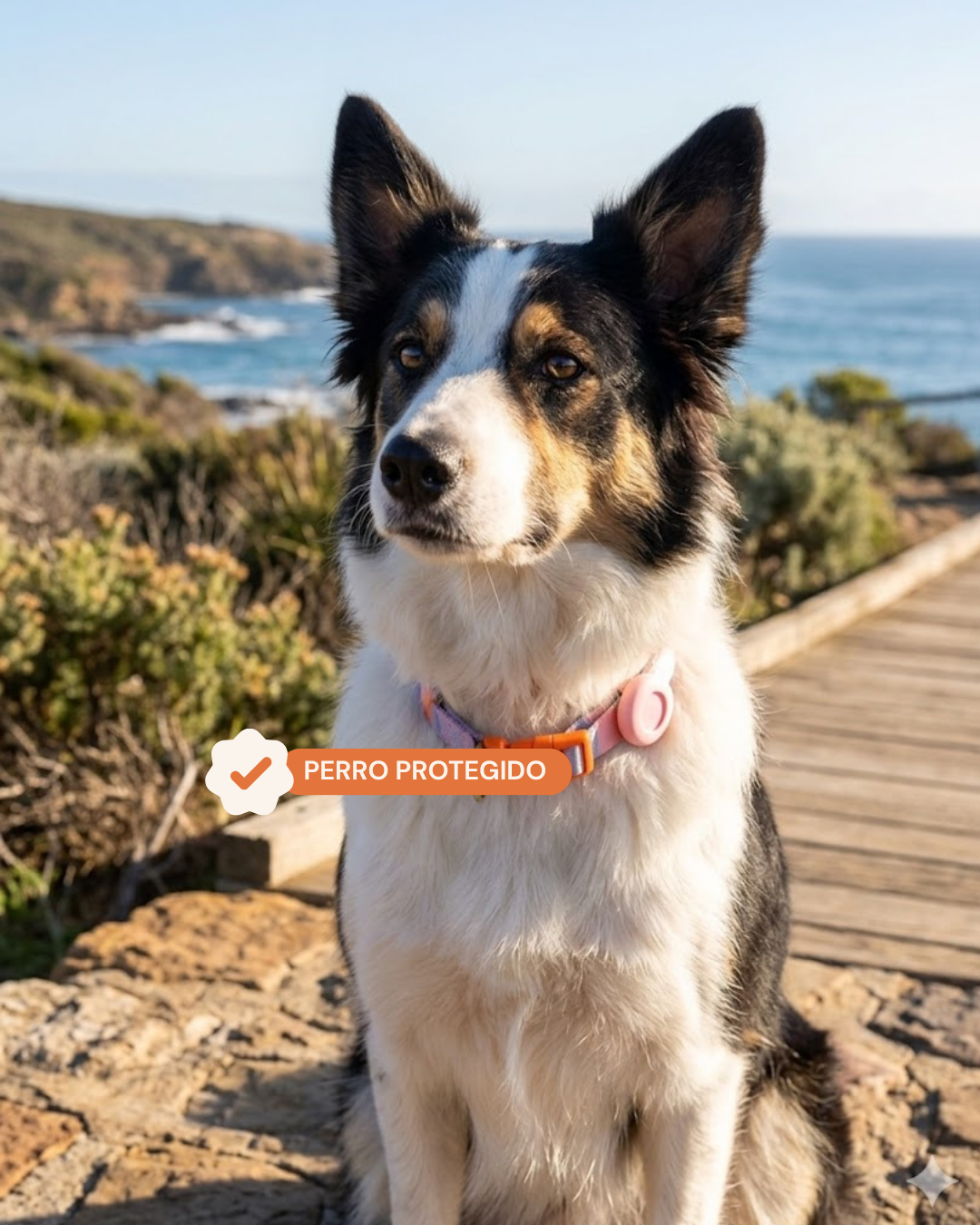 Pet Tracker GPS + Funda Rosa