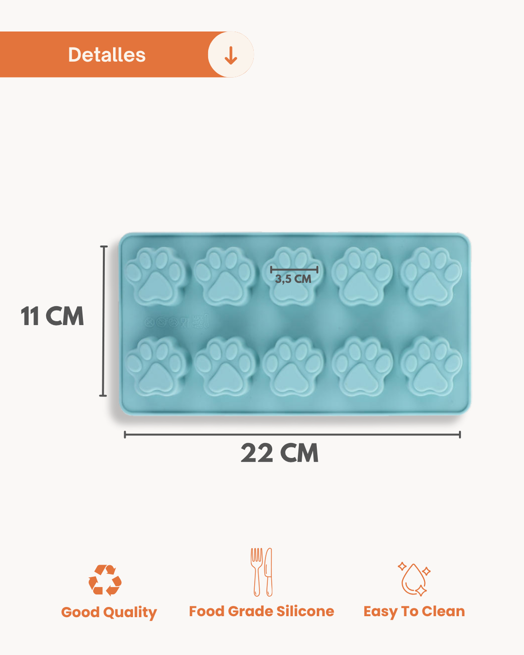 Molde Patitas Azul — Snacks Caseros, Saludables y Refrescantes