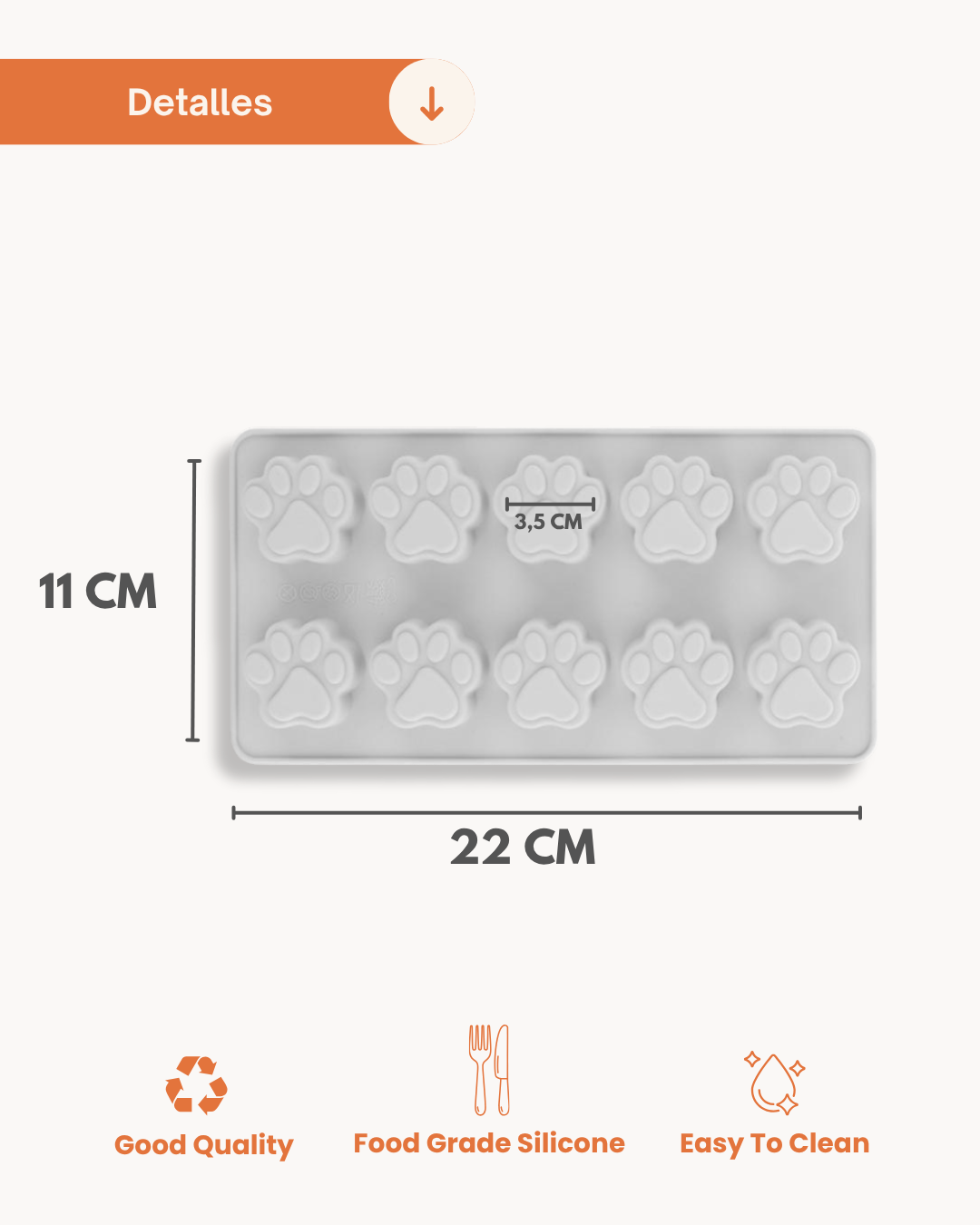 Molde Patitas Gris  — Snacks Caseros, Saludables y Refrescantes